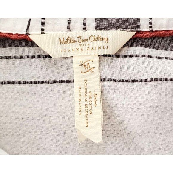 Matilda Jane & Joanna Gaines Made Ready Womens Button Up Shirt Cotton Sz M - Picture 7 of 8